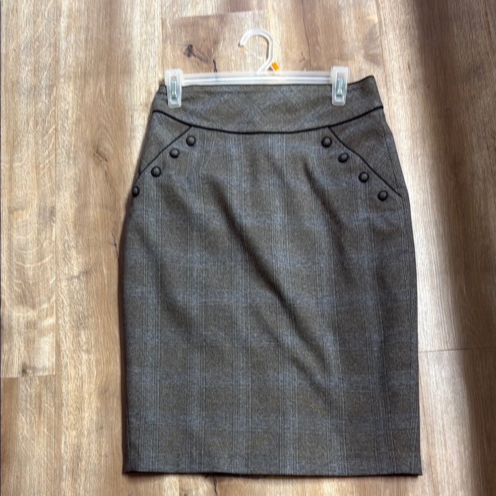 Gray Knee-Length Pencil Skirt for Work